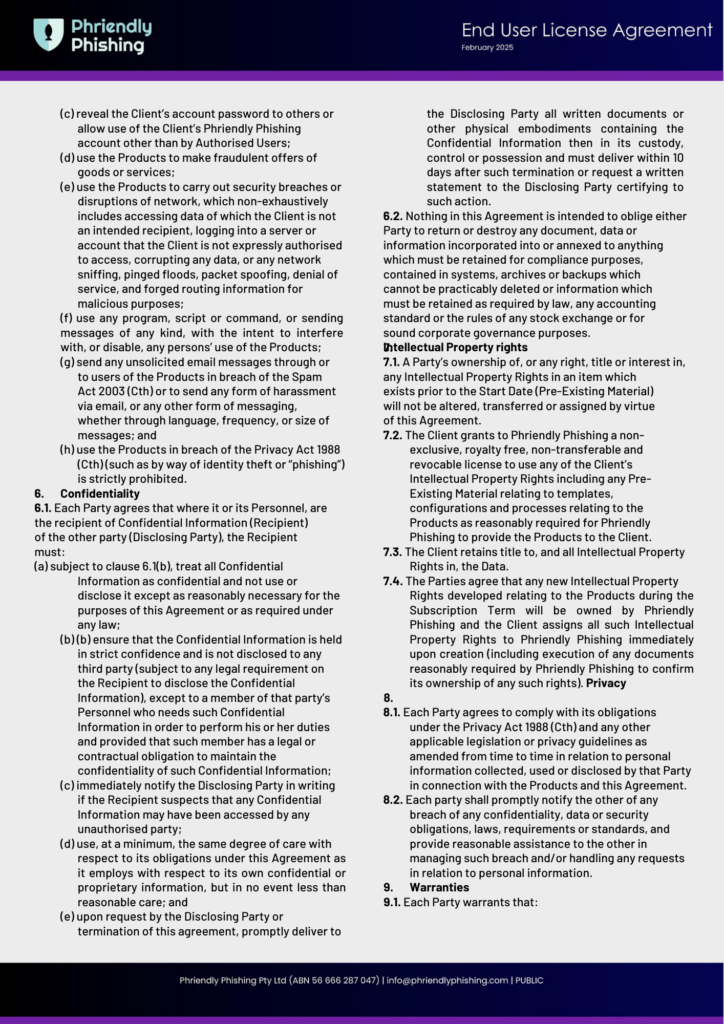 Phriendly Phishing Eula Feb 2025 Page 3